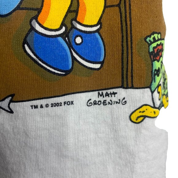 Vintage Men's 2002 The Simpson's Crewneck Short Sleeve Shirt Sz XL White - Picture 3 of 5